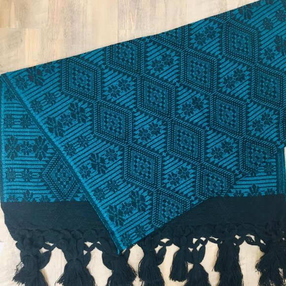 New Mexican Woven Shawl Tribal Ethnic Scarf  - Picture 5 of 5